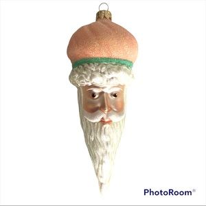 Patricia Breen Designs hand painted Santa ornament